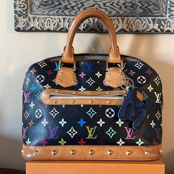 ‼️SOLD‼️Louis Vuitton multicolor Black multicolor Alma satchel bag - Picture 7 of 8